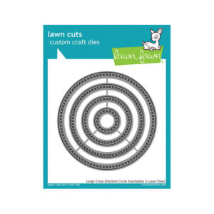 large cross-stitched circle stackables