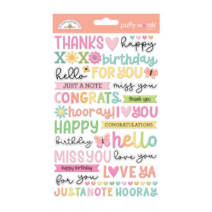 butterfly kisses puffy words stickers
